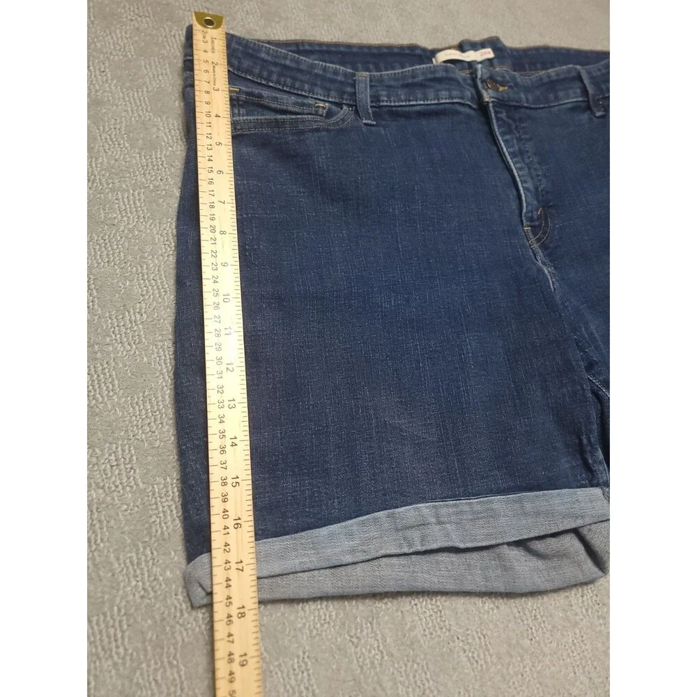 Levis Classic Jean Shorts Womens 24W Stretch Blue Denim Cuffed Hem